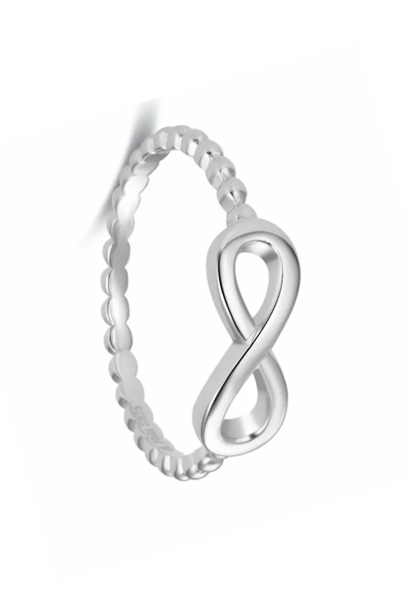 Anillo de plata con brazo bolitas e infinito 280_2011417 Anillo de plata con brazo bolitas e infinito lado 280_2011417