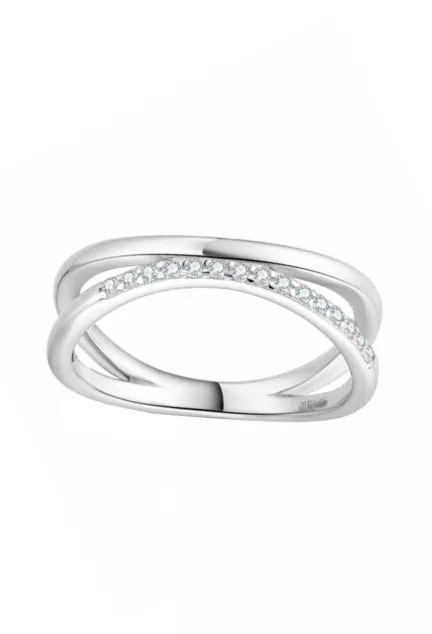 Anillo de plata con doble aro y circonitas 280_2011457