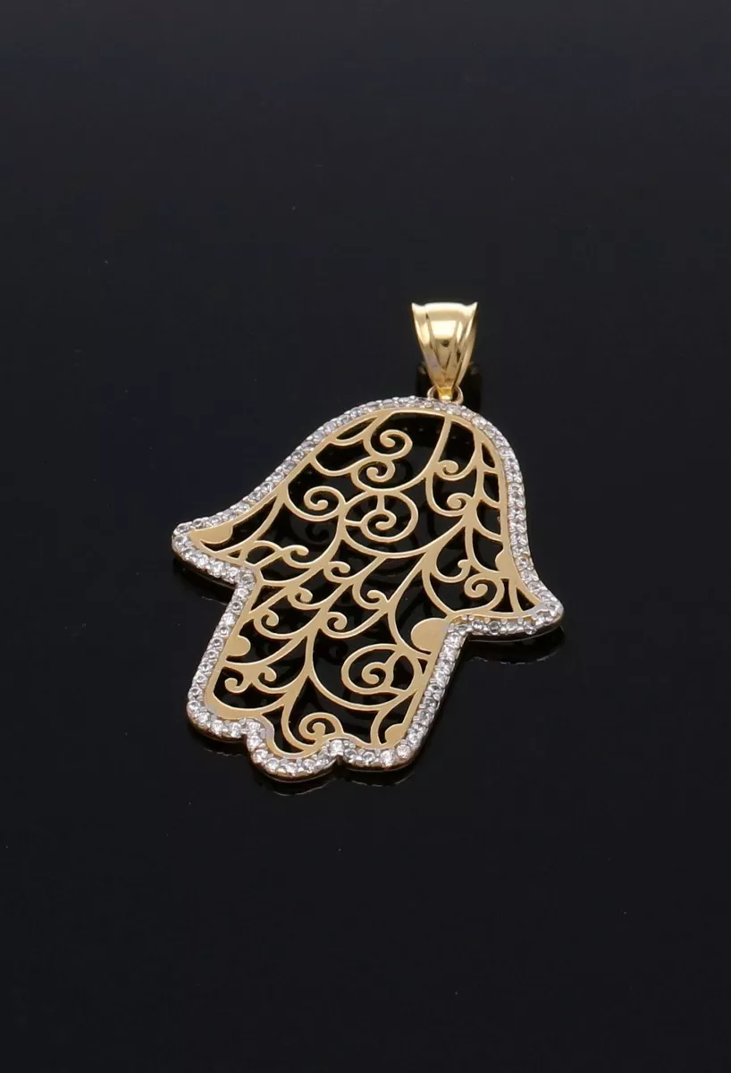 Colgante de oro 18k Mano de Fátima 243_139-03043 colgante oro 18k mano de fatima fotografia sin recortar