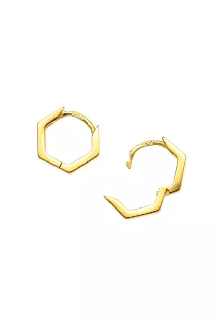 pendientes de plata chapada criolla hexagonal toma segunda