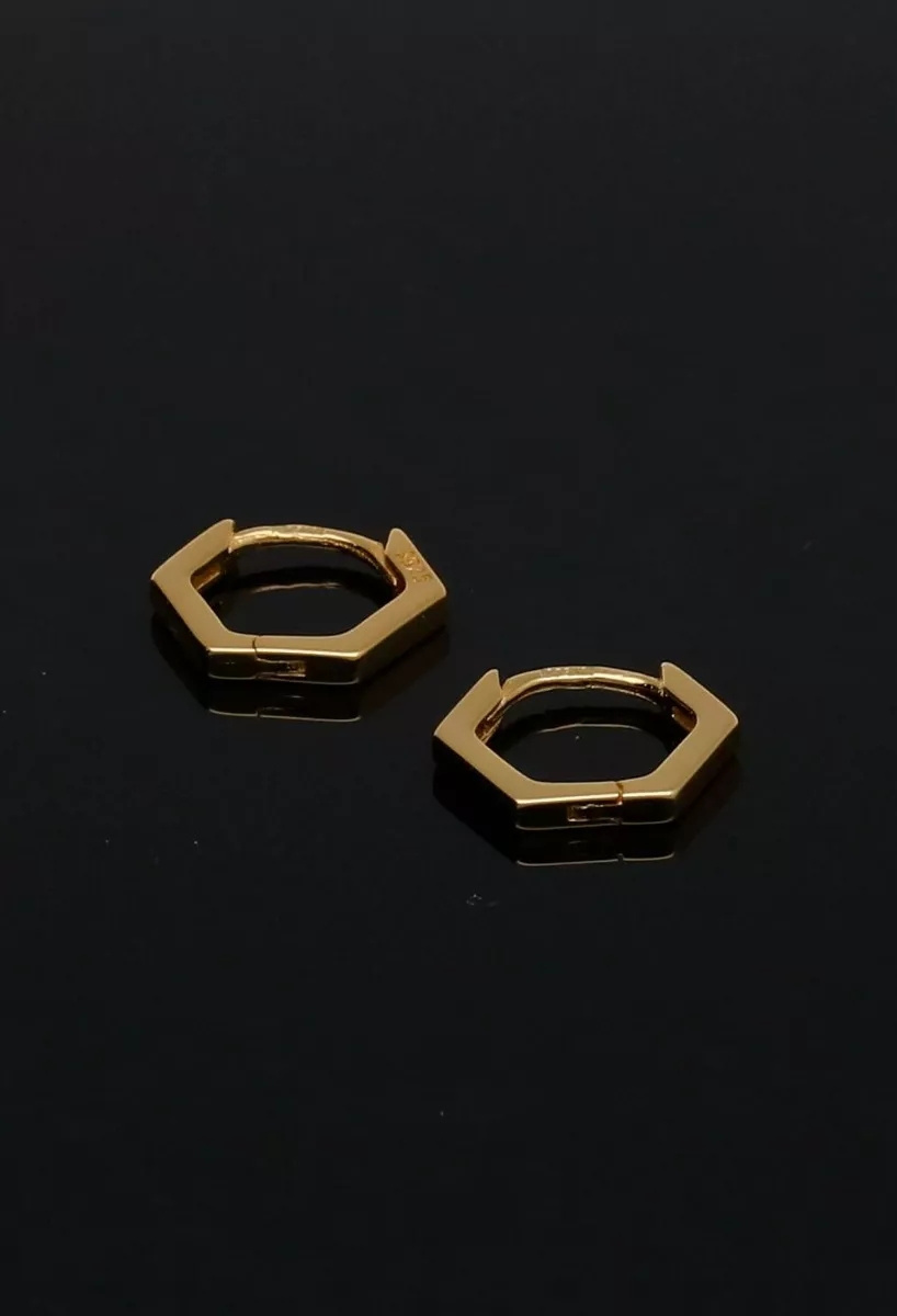 Pendientes de plata chapada hexagonales 240_PPR-E420H pendientes de plata chapada criolla hexagonal toma tercera