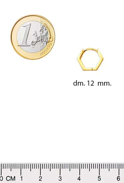 Pendientes de plata chapada hexagonales 240_PPR-E420H pendientes de plata chapada criolla hexagonal toma medidas