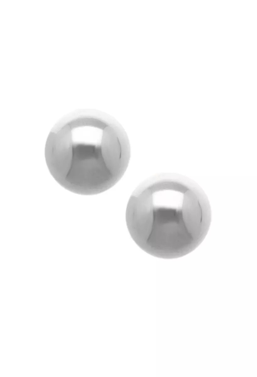 Pendientes de oro blanco 18k media bola 234_1602-B pendientes oro blanco 18k media bola 12 mm fotografia frontal