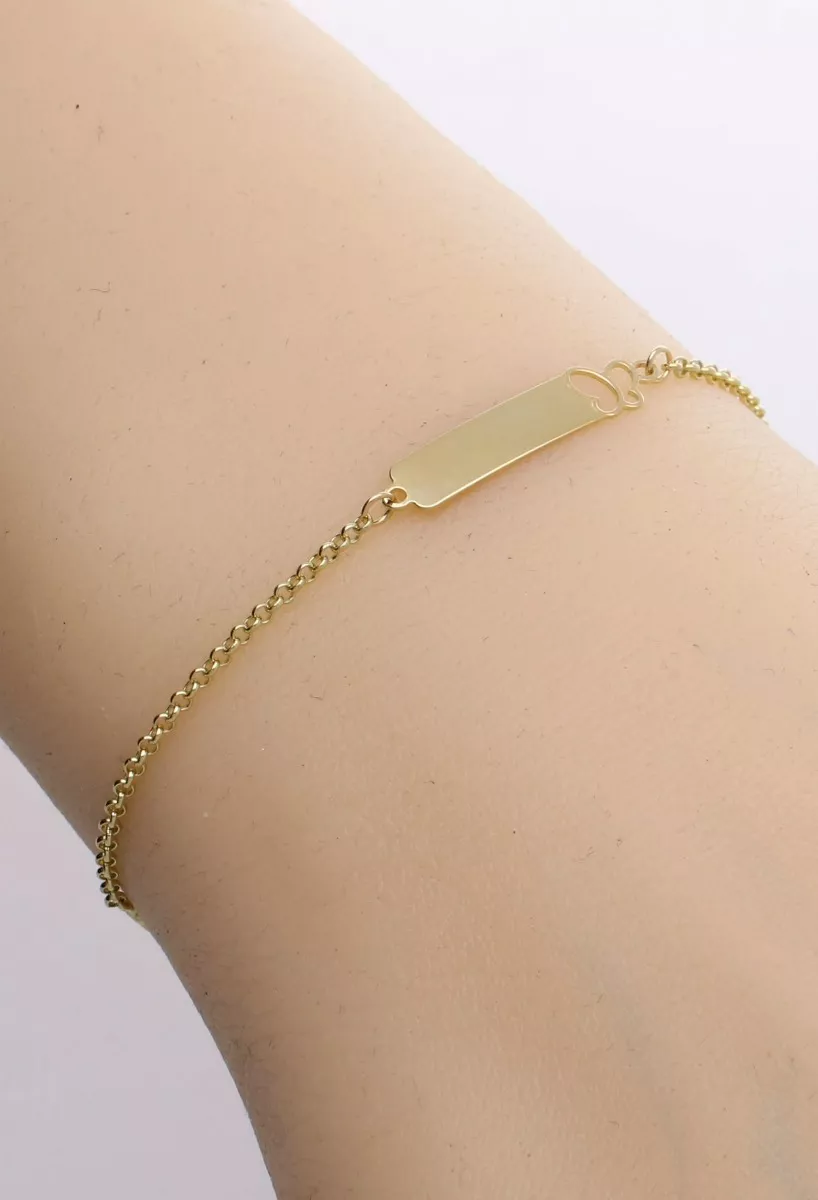 Pulsera de oro ley 18k para bebe 243_043-10735 pulsera de oro para bebe para niña vista modelo
