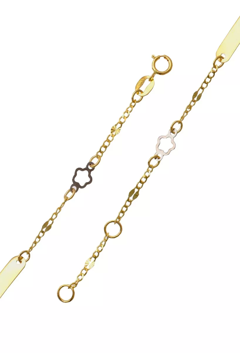 Pulsera bebe oro 18 ktes con chapa para grabar 243_000-06014 pulsera de oro 18k para bebe foto detallada para web el rubi joyeros