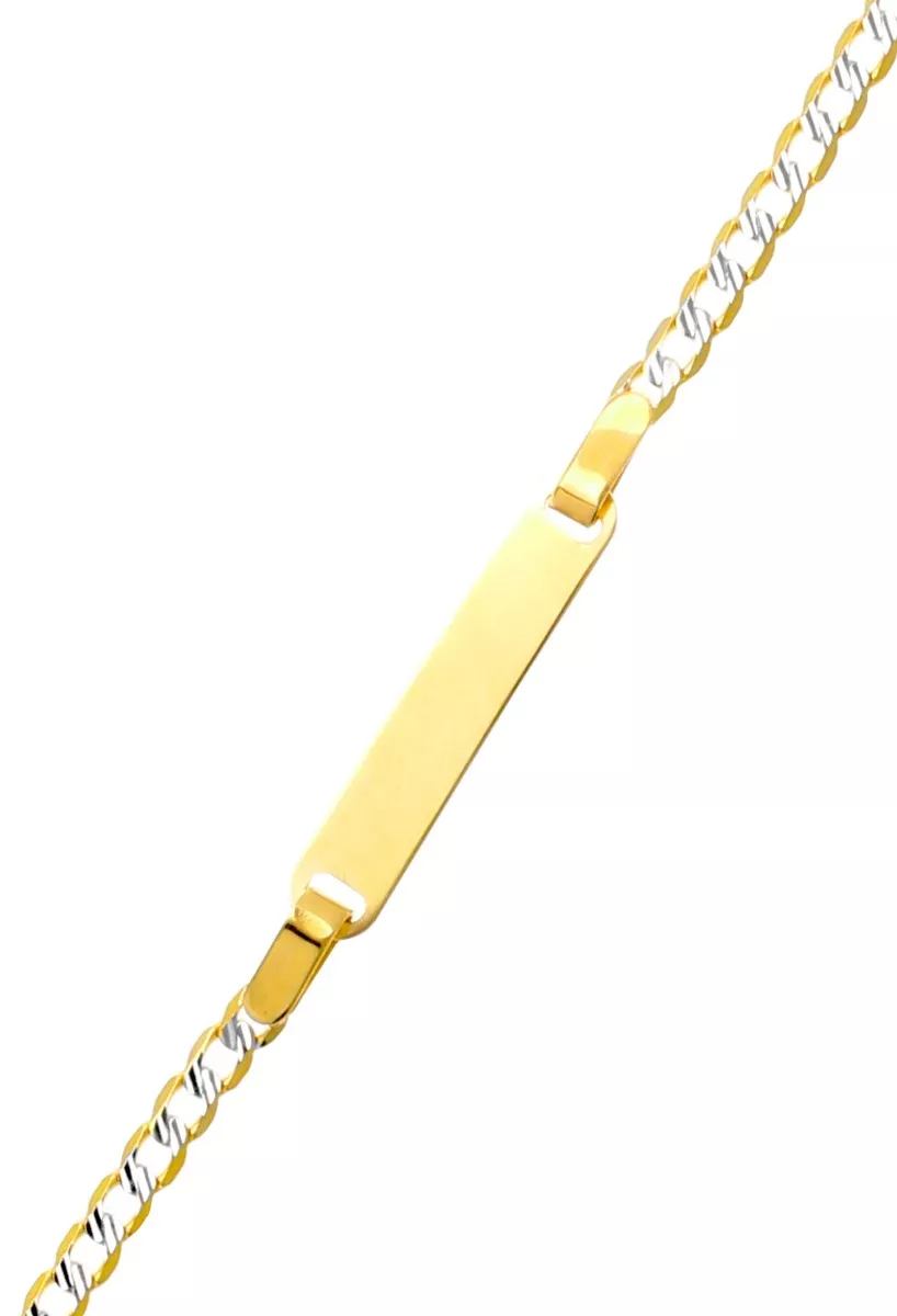 Pulsera de oro ley 18k para bebe 243_000-08639 pulsera oro bicolor 18 ktes para bebe fotografia para parrilla web toma detalle