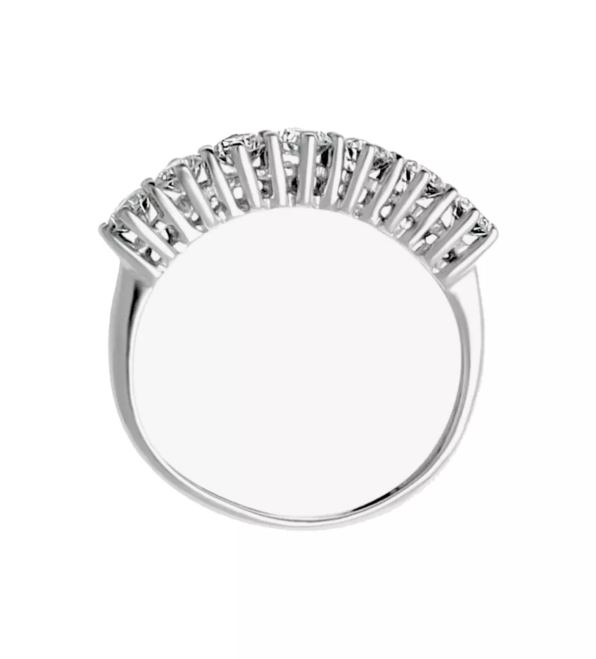 Media alianza de oro blanco con brillantes 0,875 ct anillo de compromiso oro blanco y diamantes foto cenital