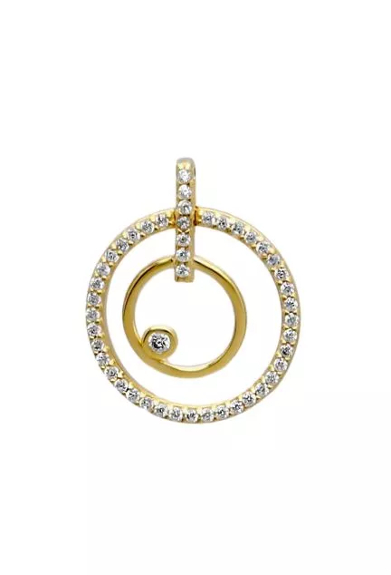 colgante oro amarillo 18 ktes con circonitas fotografía frontal