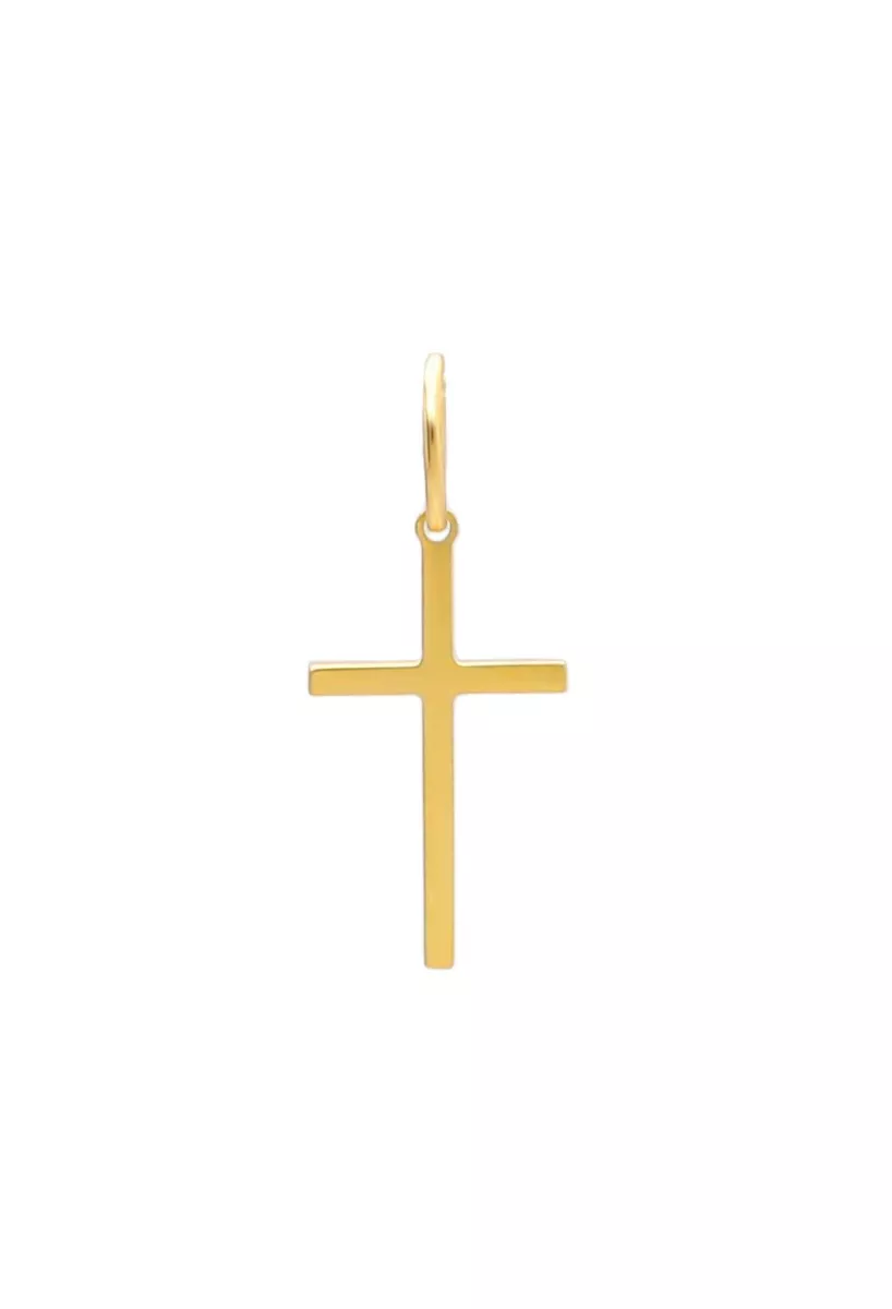 La simbología de las cruces: Joyas personalizadas en plata y oro Cruz oro amarillo 18k chapa plana 243_636-00669