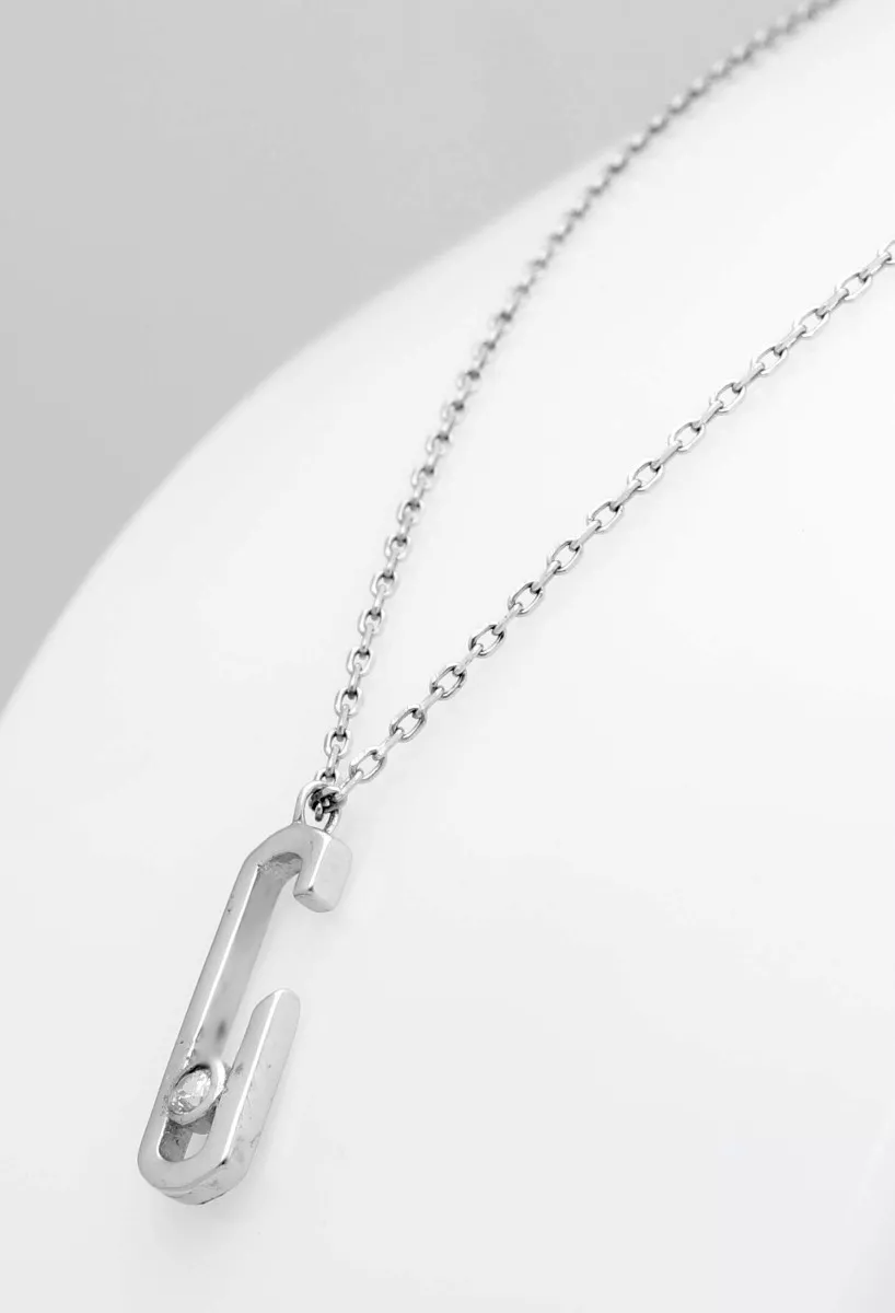 Gargantilla de plata cadena forzada motivo forma de clik 280_2030670 gargantilla de plata motivo con circon vista lateral