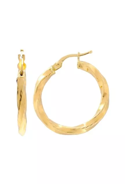 pendientes de oro tipo criollas chanela retorcida vista principal