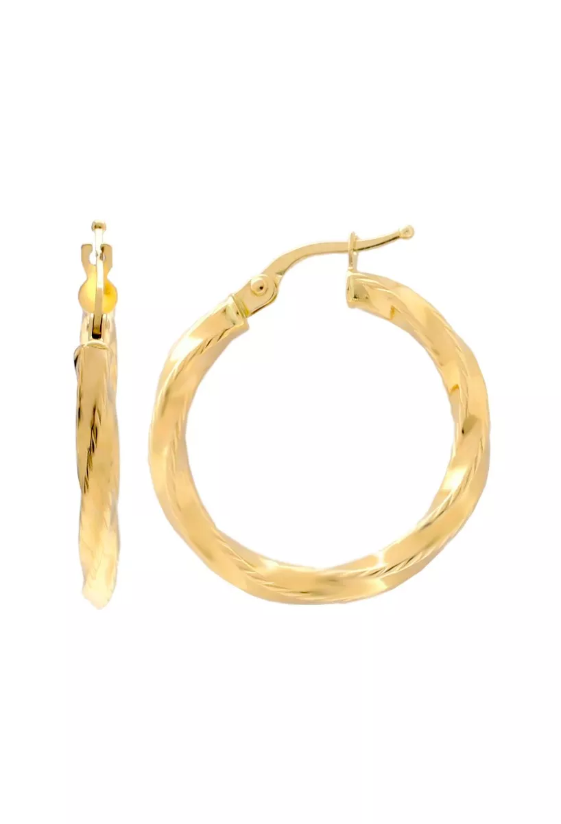 Pendientes de oro 18k tipo criollas 243_240-00823-15 pendientes de oro tipo criollas chanela retorcida vista principal