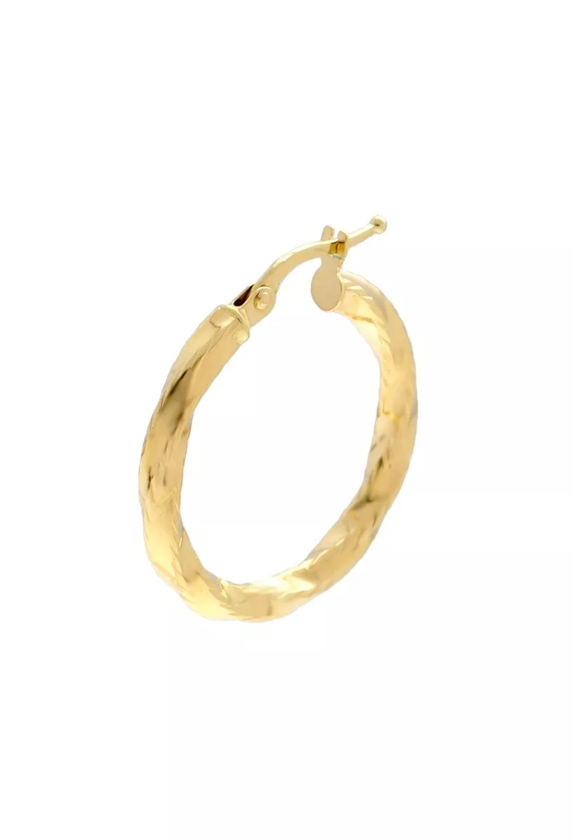 Pendientes de oro 18k tipo criollas 243_240-00823-15 pendientes de oro tipo criollas chanela retorcida vista oblicua