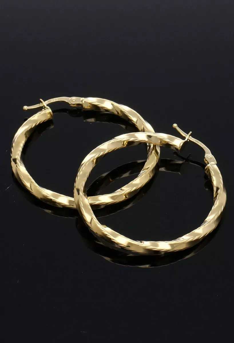 Pendientes de oro 18k tipo criollas 243_240-00823-20 pendientes de oro 18k tipo criollas 34 mm. vista sin recortar