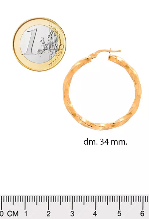 Pendientes de oro 18k tipo criollas 243_240-00823-20 pendientes de oro 18k tipo criollas 34 mm. vista medidas