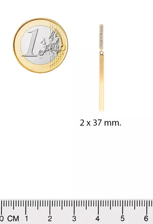 Pendientes oro 18k con carril de circonitas largos 009_PT61276-A 5