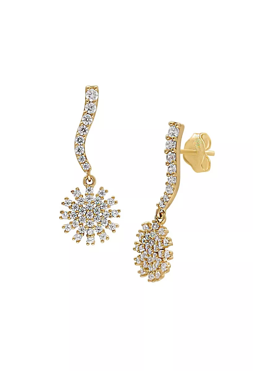 Pendientes oro 18k con circonitas PT60635-A Pendientes oro 18k con circonitas 009_PT60635-A 2