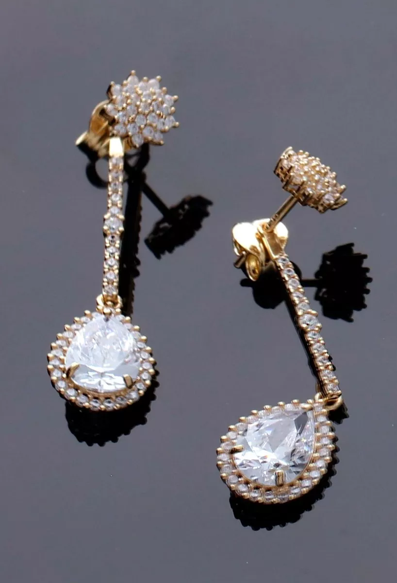 Pendientes oro amarillo18k dos en uno con circonitas 009_PT60662-A 6