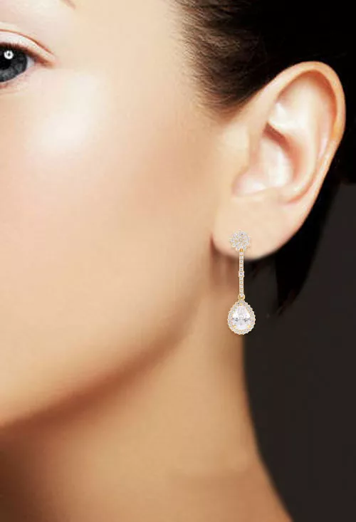 Pendientes oro amarillo18k dos en uno con circonitas 009_PT60662-A 7