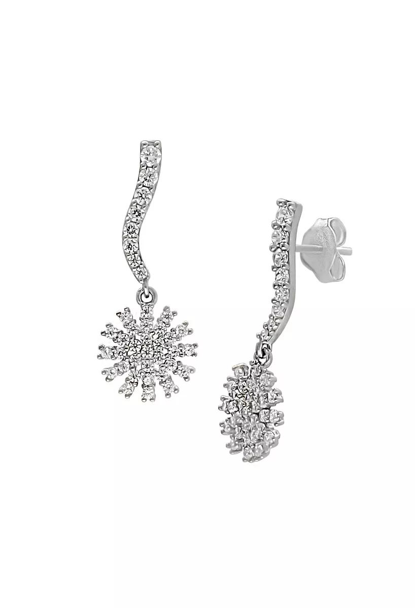 Pendientes oro blanco 18k con circonitas PT60635-B Pendientes oro blanco 18k con circonitas 009_PT60635-B 2