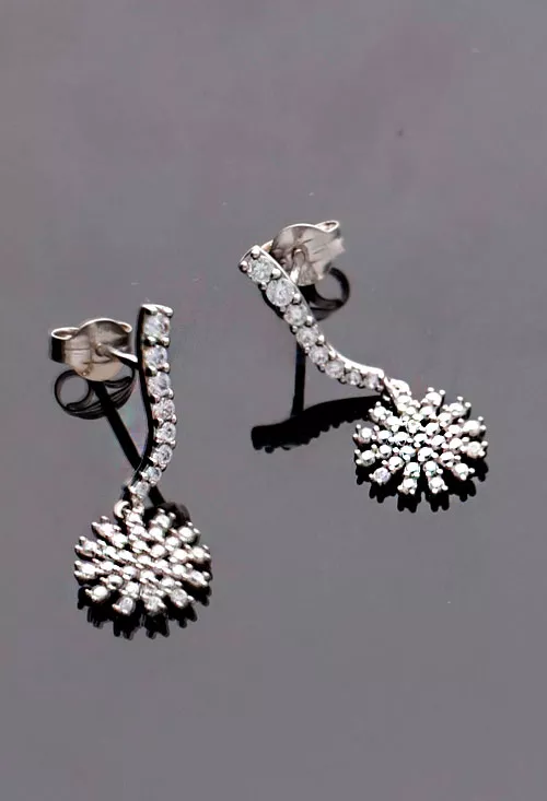 Pendientes oro blanco 18k con circonitas PT60635-B Pendientes oro blanco 18k con circonitas 009_PT60635-B 3