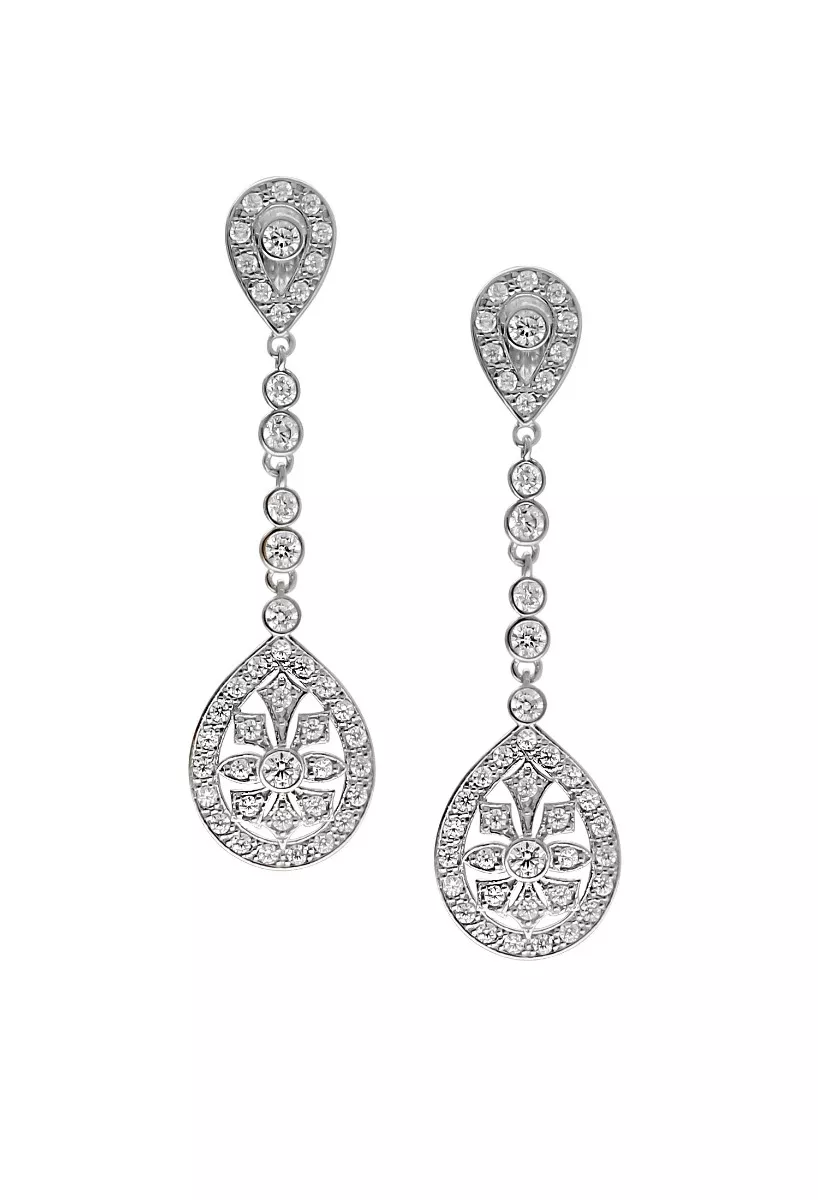 Pendientes oro blanco 18k con circonitas PT61001-B Pendientes oro blanco 18k con circonitas 009_PT61001-B