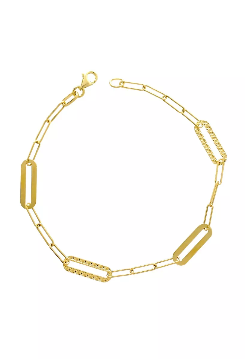 Pulsera oro 18 ktes asas ovaladas 243_031-07037 pulders oro amarillo 18ktes asas lapidadas fotografia cenital