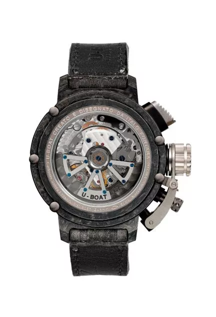 Reloj U-Boat cronógrafo Chimera caja Carbono Titanio correa piel 8057 trasera
