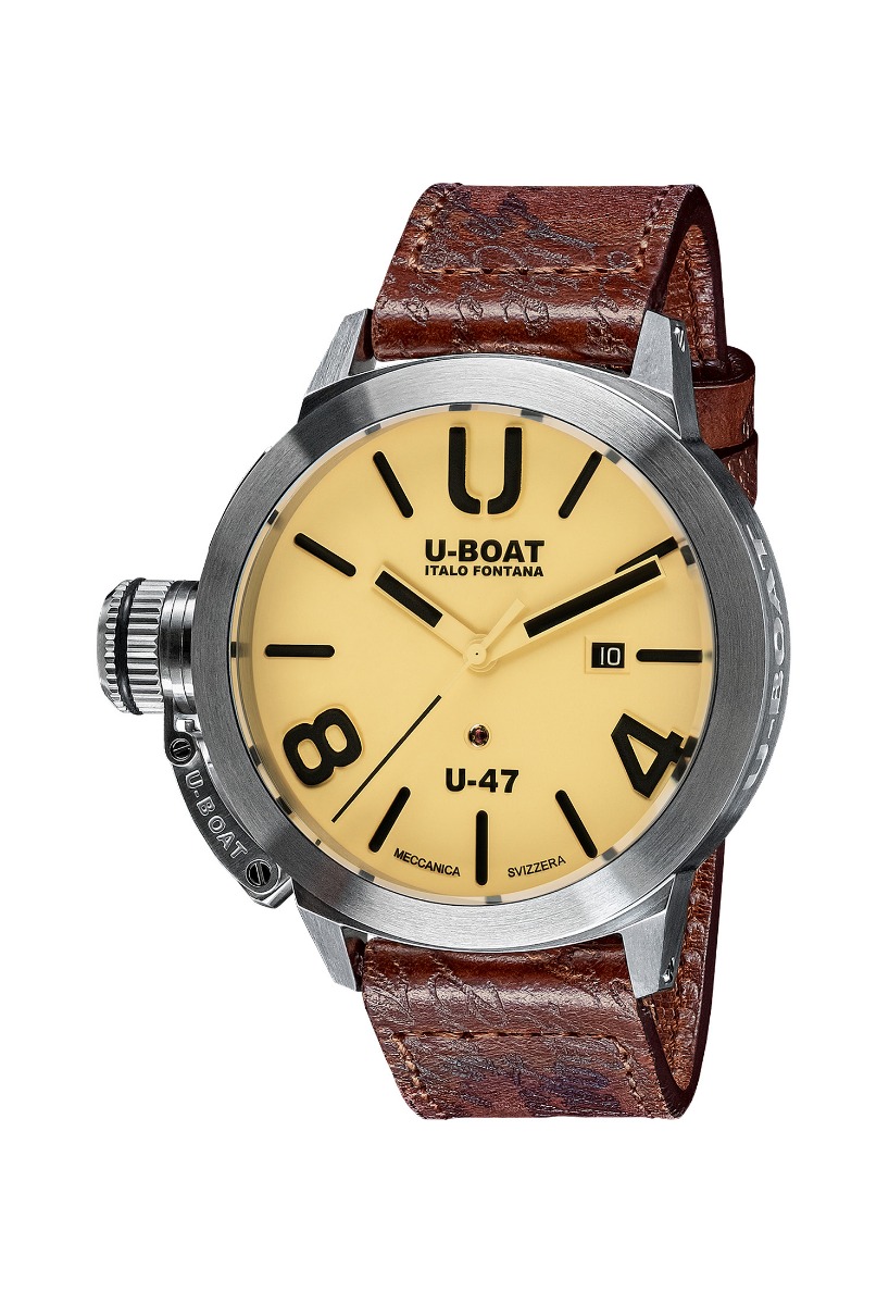 Reloj U-Boat Classico U-47 AS2 caja acero correa piel 8106