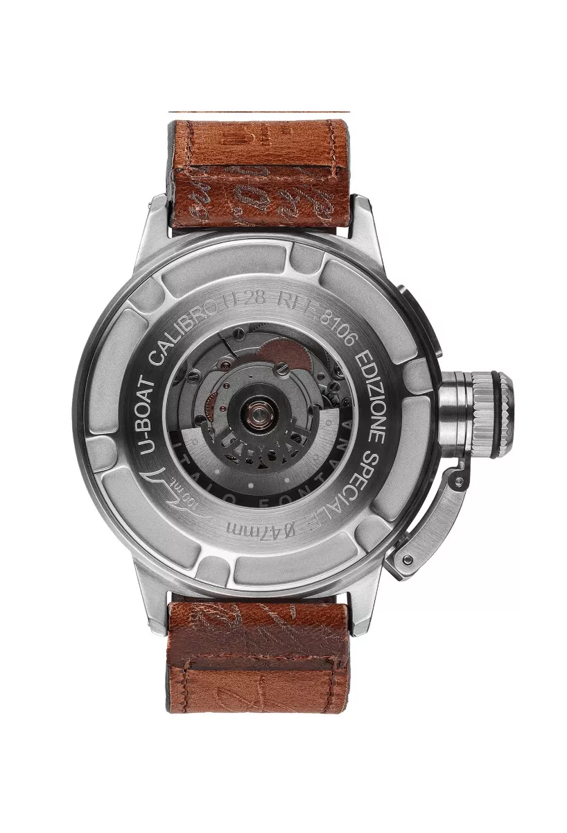 Reloj U-Boat Classico U-47 AS2 caja acero correa piel 8106