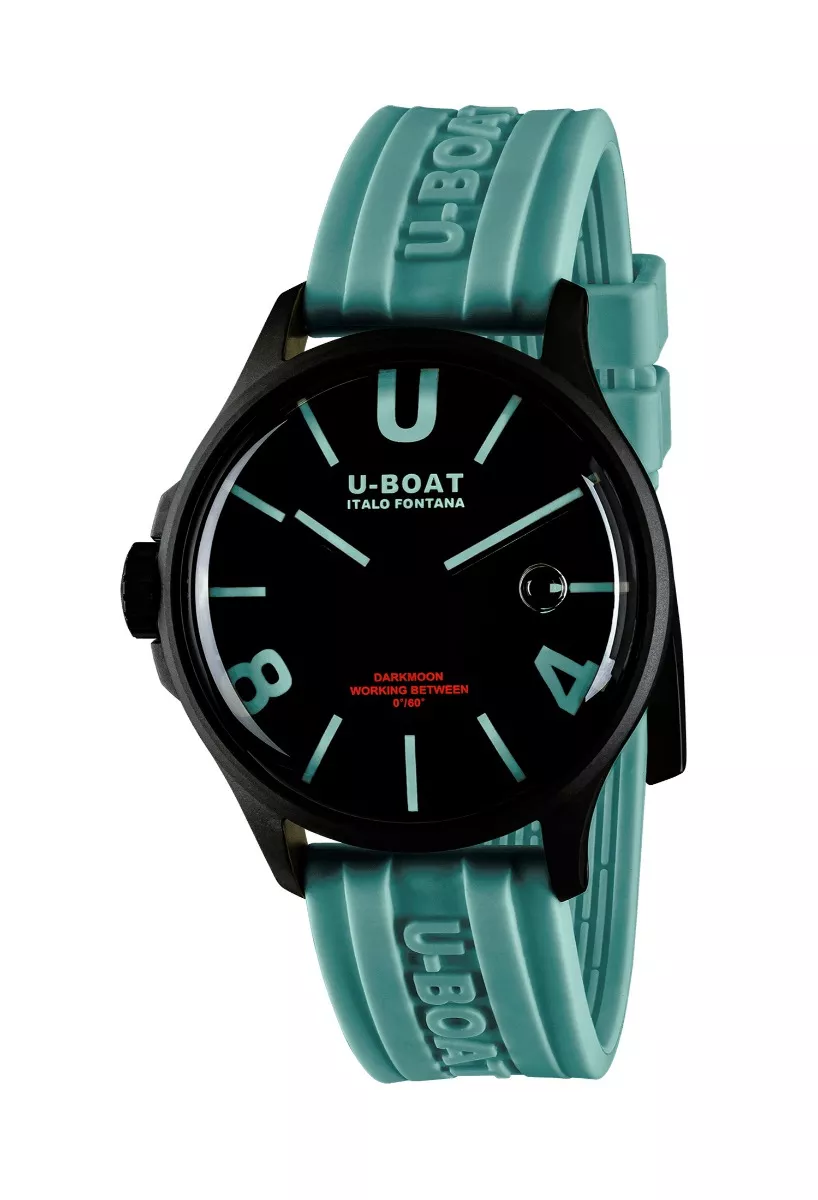 Reloj U-Boat Darkmoon aquamarine caja acero correa silicona 9526 2