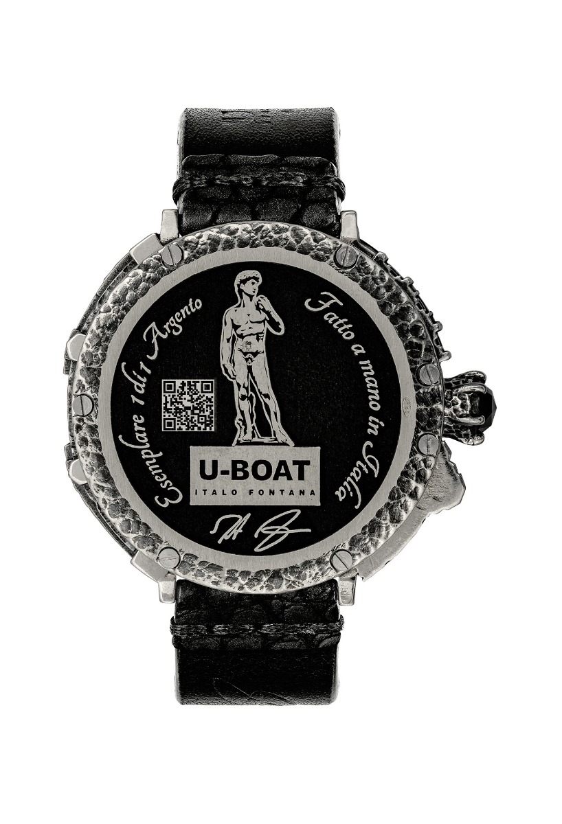 Reloj U-Boat Firence 925 Diamond plata 925 y diamante negro FI925QR trasera