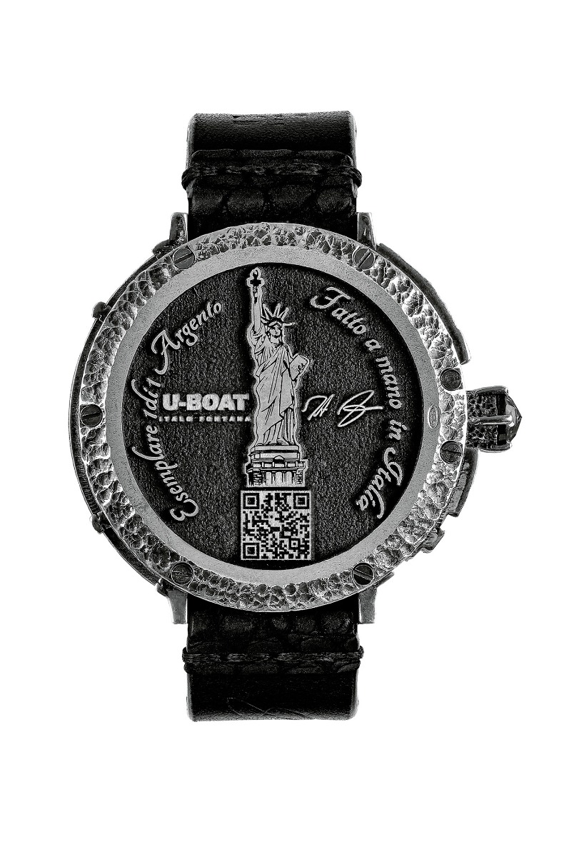 Reloj U-Boat New York 925 Diamond plata y diamante negro NY925QR trasera