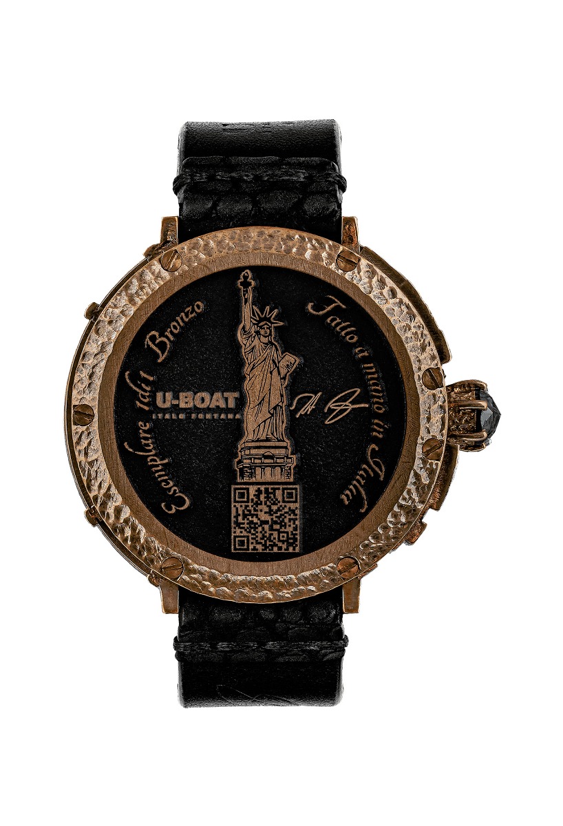 Reloj U-Boat New York Diamond Bronce y diamante negro NYBZQR trasera