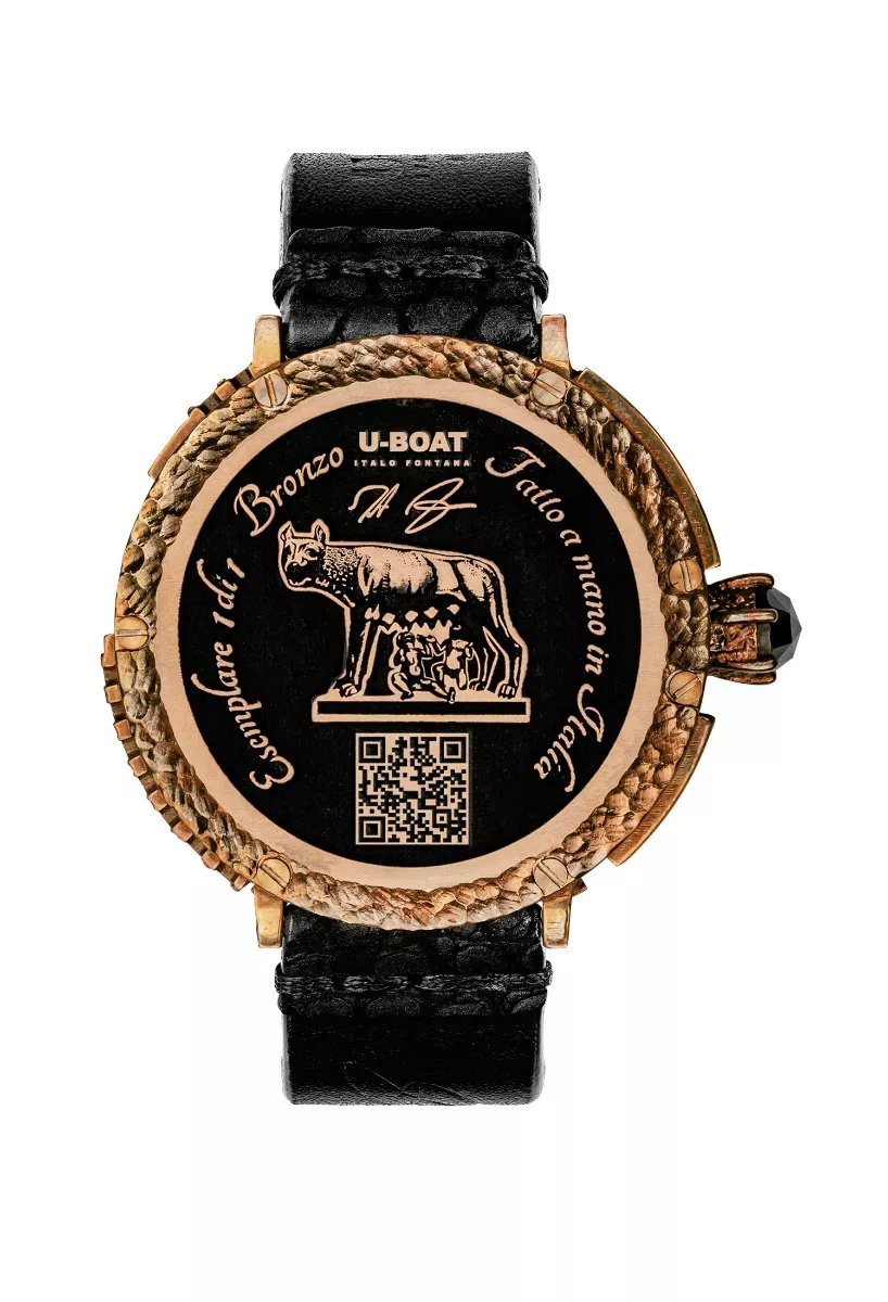 Reloj U-Boat Roma bronce y diamante negro RMBZQR Reloj U-Boat Roma bronce y diamante negro trasera