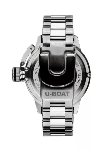 Reloj U-Boat Sommerso Ceramic Bordeaux caja y correa en acero 9521-MT trasera