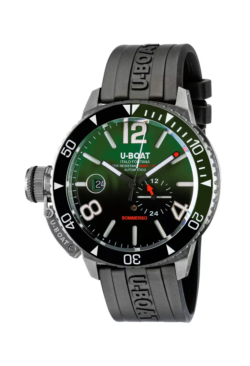 Reloj U-Boat Sommerso Ceramic Green caja en acero y correa en caucho 9520