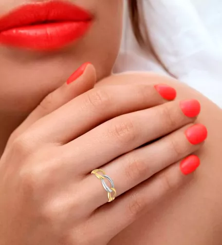 anillo oro bicolor 18 ktes eslabones disminucion 243 139 02755 1 10
