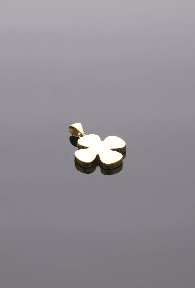 Cruz oro 18 ktes modelo trébol 038_LO-024-23AM07 cruz oro amarillo 18 ktes tipo griega modelo trebol fotografia fondo negro