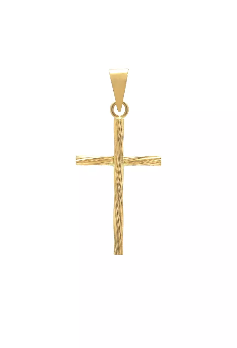 La simbología de las cruces: Joyas personalizadas en plata y oro Cruz oro 18 ktes maciza mod. leña 038_LO-024-23AM03