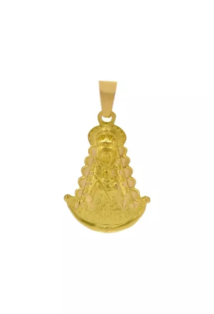 medalla oro 18 ktes virgen del rocio modelo silueta toma frontal
