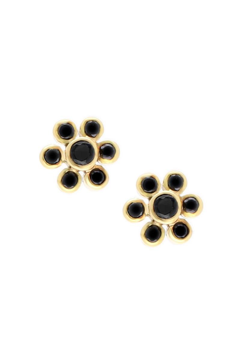 pendientes de oro amarillo 18k con onix modelo orla foto para parrilla web toma frontal
