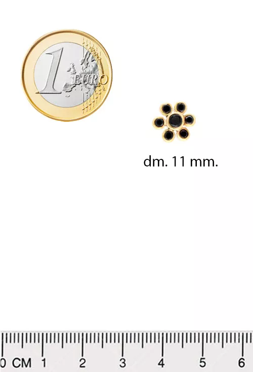 Pendientes de oro 18k orla de onix 038_LO-024-23AM02 pendientes de oro amarillo 18k con onix modelo orla foto para parrilla web toma medidas