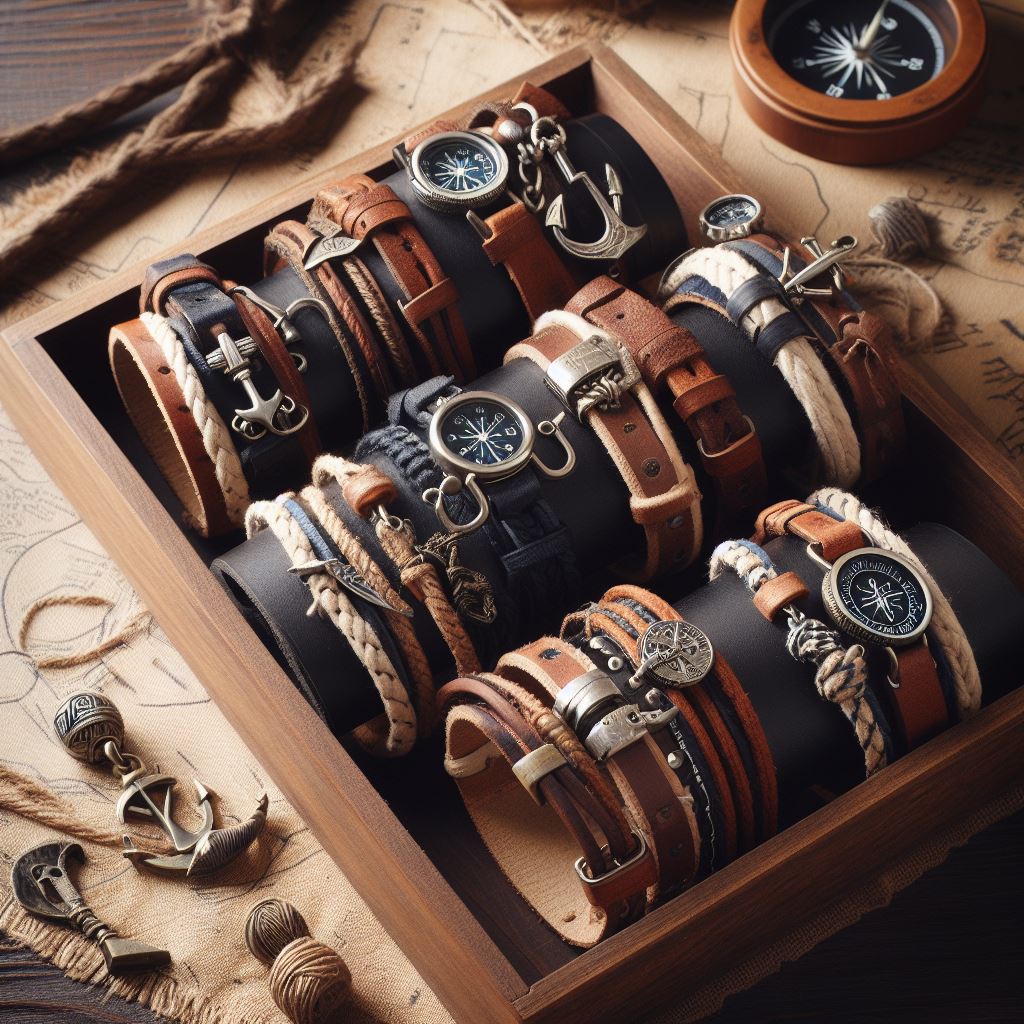 Pulseras de piel en hilo náutico Pulseras de piel en hilo nautico 2