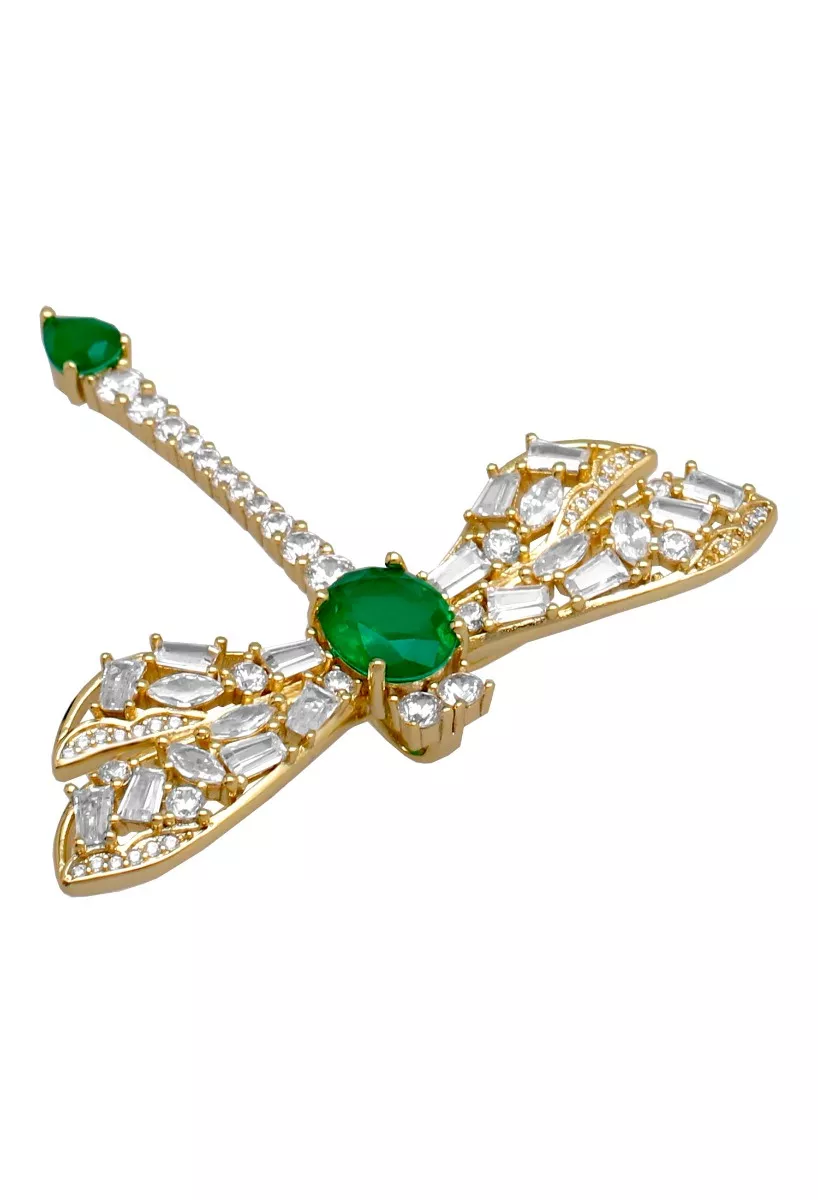 Broche: El Complemento perfecto para cada estilo 2025 Broche de plata para solapa libelula 252_BP2639-AMA-ES