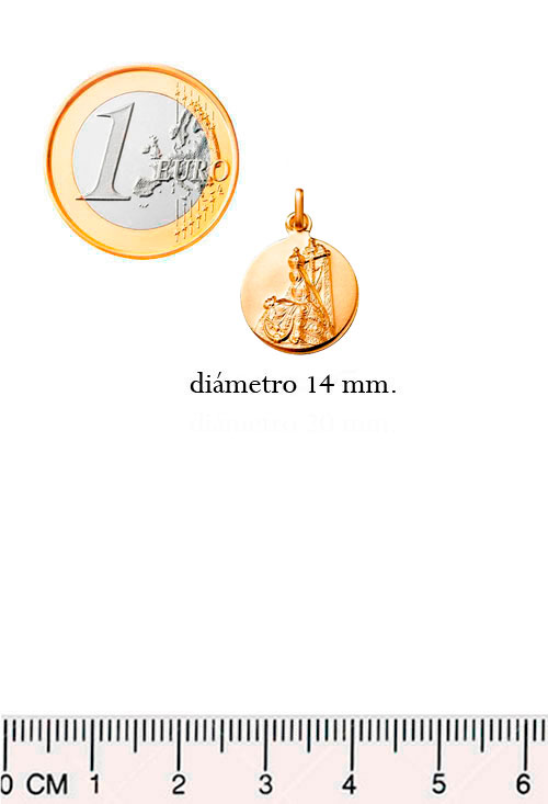 Medalla de plata chapada en oro de Nuestra Señora de las Angustias 045_AG0140530 medidas