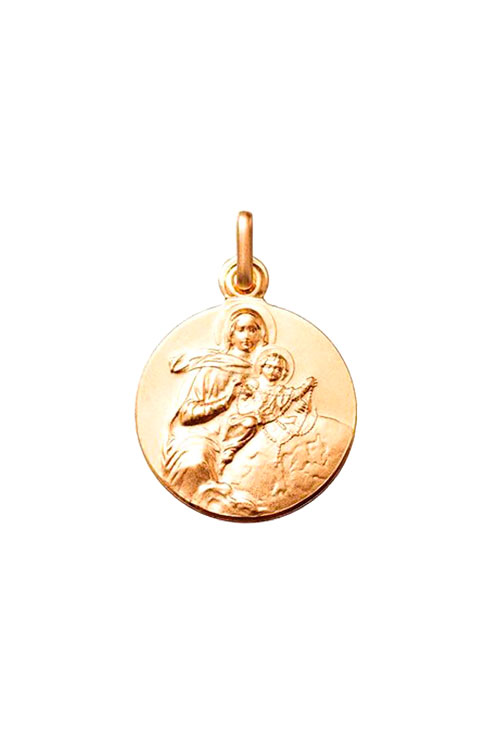 Medalla de plata chapada en oro de Nuestra Señora del Rosario 045_AG0141147D