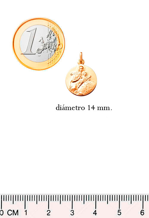Medalla de plata chapada en oro de Nuestra Señora del Rosario 045_AG0141147D-14 medida