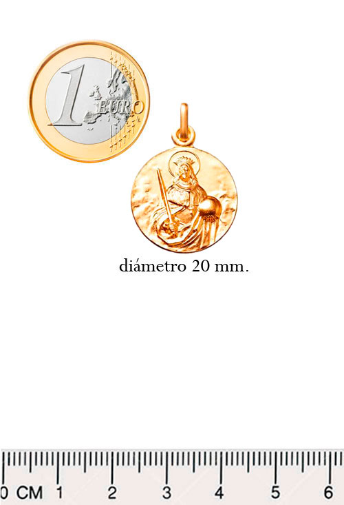 Medalla de plata chapada en oro de San Fernando 045_AG0140554D-20 medida