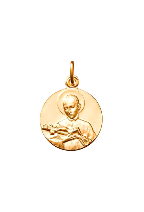 Medalla de plata chapada en oro de San Luis Gonzaga 045_AG0140550D